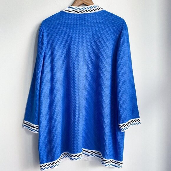 Misook Sky Blue  Classic V Neck Faux Pocket Cardigan 0X - Picture 5 of 5